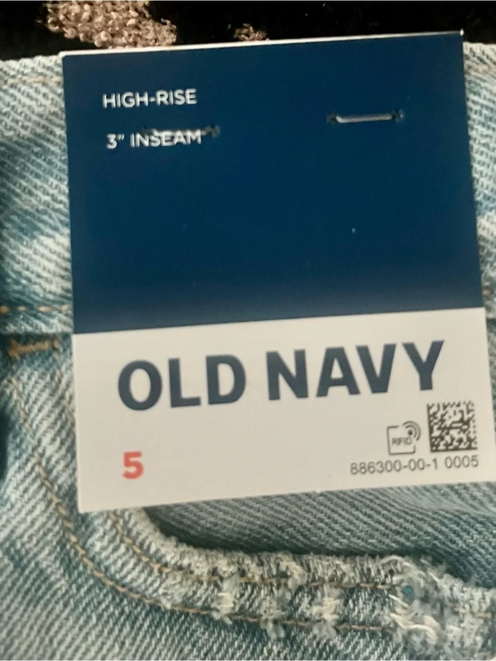NWT Old Navy High-Waisted Ripped Frayed-Hem Jean Shorts for Girls Size 5